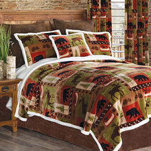 Load image into Gallery viewer, &quot;Patchwork Lodge&quot; Sherpa Bedding Set