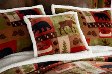 Load image into Gallery viewer, &quot;Patchwork Lodge&quot; Sherpa Bedding Set