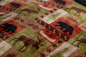 "Patchwork Lodge" Sherpa Bedding Set