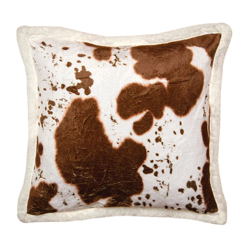 Hair on Hide Faux Cowhide Plush Sherpa Throw Pillow 18