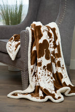 Load image into Gallery viewer, Hair on Hide Faux Cowhide Plush Sherpa Throw - 54&quot; X 68&quot;