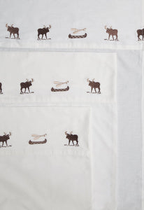 Embroidered Moose Sheet Sets - 100% Cotton