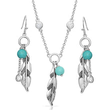 Load image into Gallery viewer, Charming Feather Turquoise Jewelry Set