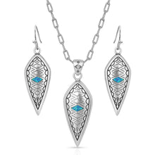 Load image into Gallery viewer, Scalloped Opal Necklace with Matching Earrings