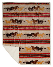 Load image into Gallery viewer, Wrangler Running Horse Country Plush Throw - 54&quot; X 68&quot;