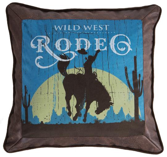 Wrangler Faux Leather Rodeo Accent Pillow