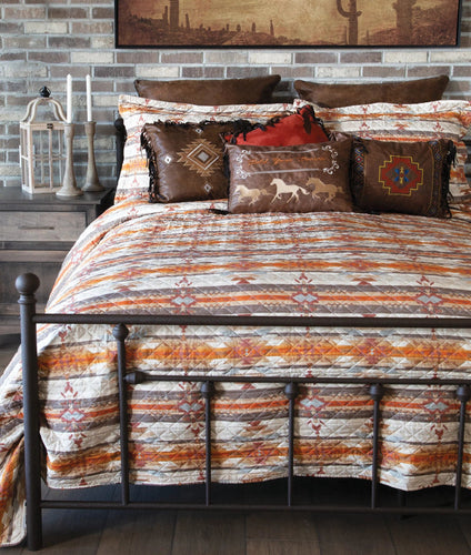 Wrangler Amarillo Sunset Southwestern Quilt Set