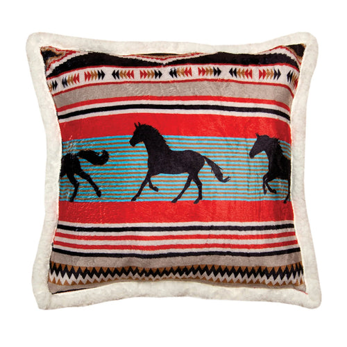 Wrangler Southwestern Plush Sherpa Throw Pillow 18