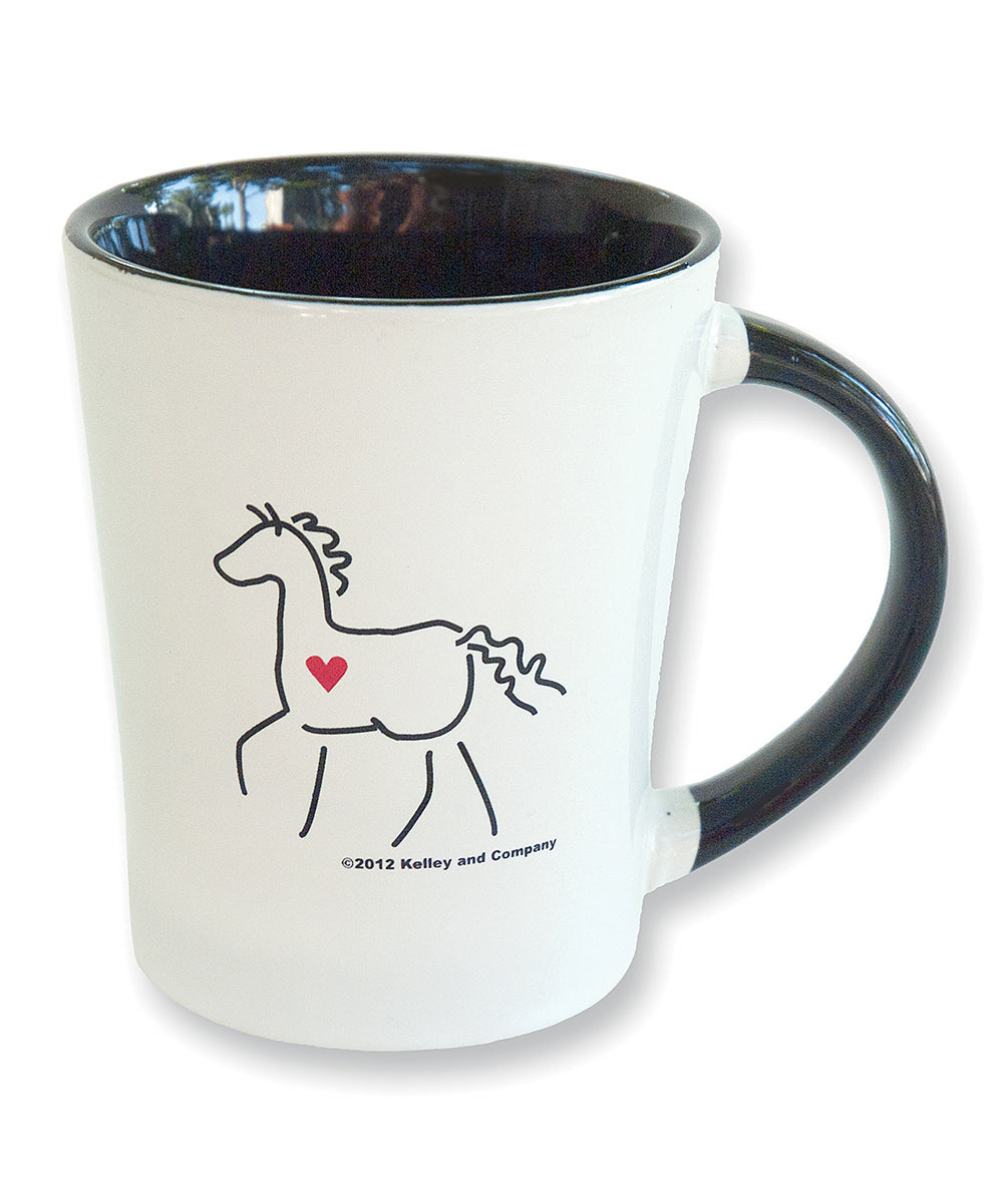Trotting Heart Horse Ceramic Mug