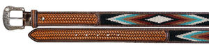 Twisted-X Tan Leather & Beaded Belt