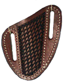 Western Tan Leather Basketweave Knife Sheath with Belt Loops