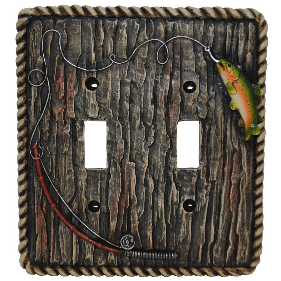 Rainbow Trout Double Switch Plate Cover