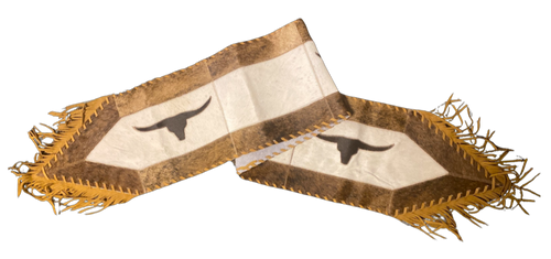 Western Brazillian Cowhide Longhorn Table Runner 6' Long