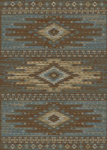 "Diamond Head Blue" Southwestern Area Rug Collection - Available in 4 Sizes!