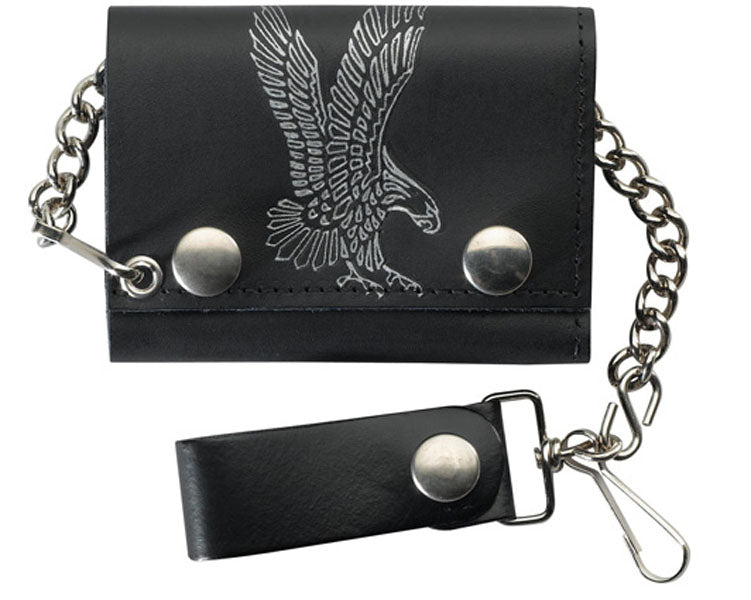Flying Eagle Leather Trifold Wallet