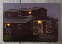 Lighted Horse Barn Canvas