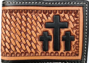 Triple Cross Leather Money Clip