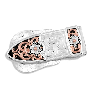 Ladies' Floral Buckle Money Clip - Made in the USA