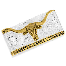 Load image into Gallery viewer, Two-Tone Carved Longhorn Money Clip - Made in the USA!