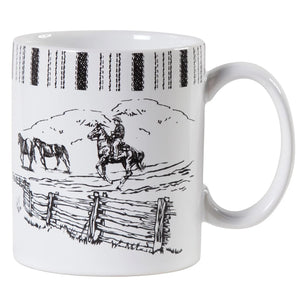 "Ranch Life" Horse Coffee Mugs - Set of 4