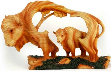 Large Woodlike Carving - Buffalo