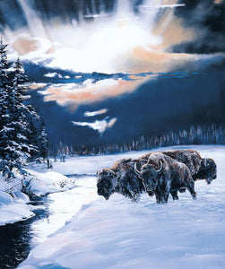 "Winter Spirit" Bison Heavy Fleece Blanket