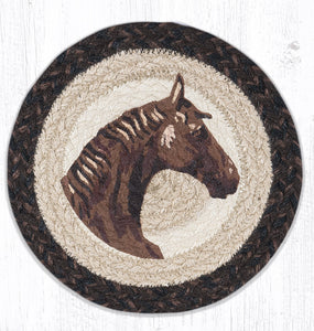 10" Round Printed Trivet with Horse Design