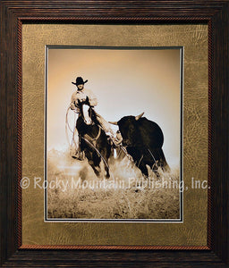 "The Chase" Framed & Matted Western Print
