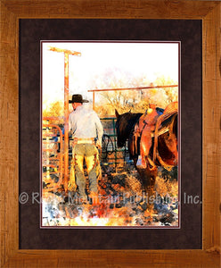 "Start of a Day" Framed & Matted Western Print