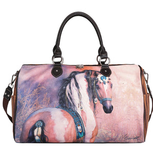 Western Horse Canvas Weekender Bag