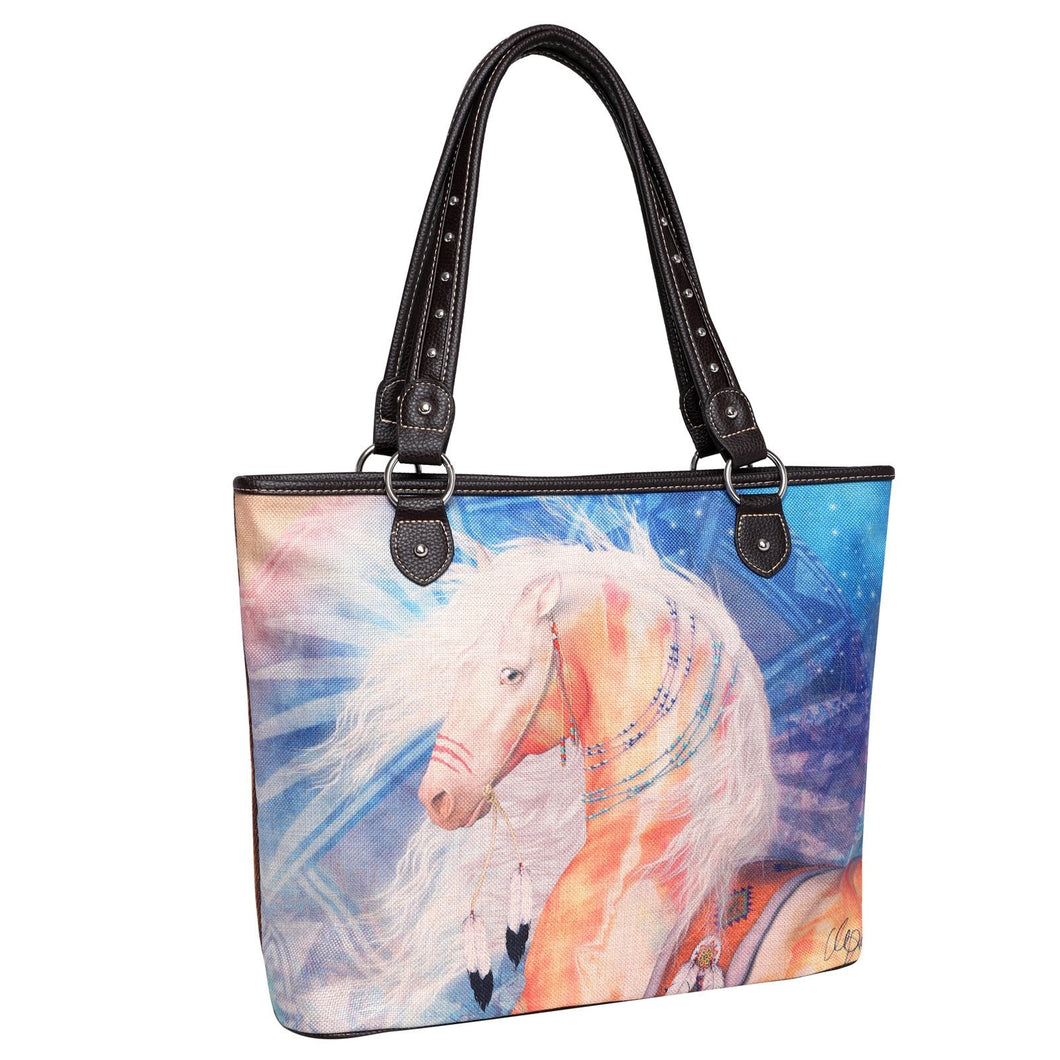 Western Horse Art Canvas Tote - Laura Prindle Collection