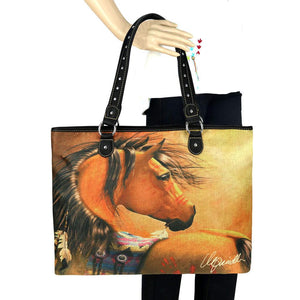 Western Horse Art Canvas Tote - Laura Prindle Collection