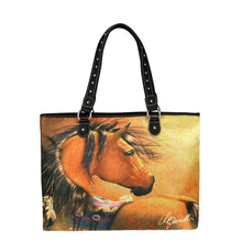 Load image into Gallery viewer, Western Horse Art Canvas Tote - Laura Prindle Collection
