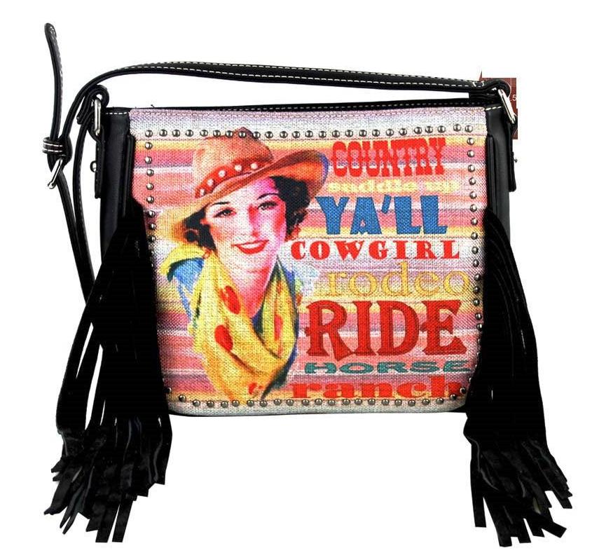 Retro Western Fringe Messenger Handbag