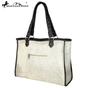 Horse Painting Canvas Tote Bag - Tan