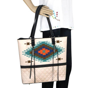 Aztec Embroidered Tote