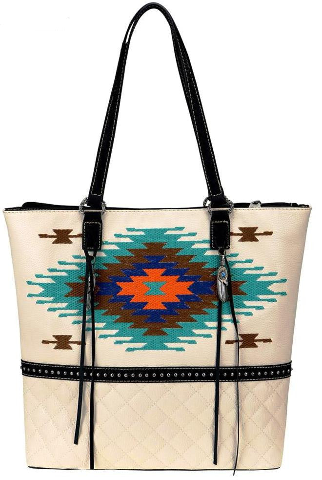 Aztec Embroidered Tote