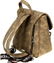 Load image into Gallery viewer, Aztec Leather &amp; Denim Backpack - Brown