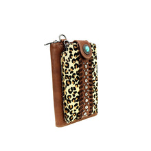 Load image into Gallery viewer, Western Leopard Print Phone Case Crossbody Wallet - Brown