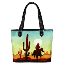 Load image into Gallery viewer, Western Cowboy Canvas Tote Bag