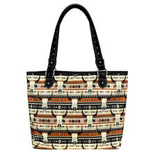 Load image into Gallery viewer, Western Aztec Steer Skull Canvas Tote Bag