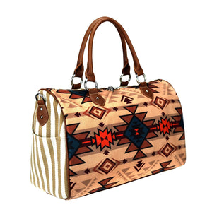 Western Aztec Canvas Weekender Bag