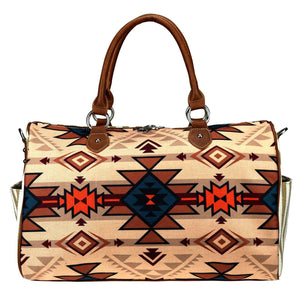 Western Aztec Canvas Weekender Bag