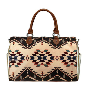 Western Aztec Canvas Weekender Bag