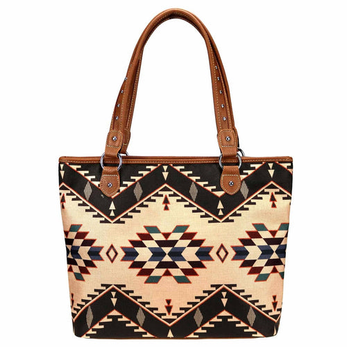 Western Aztec Canvas Tote Bag