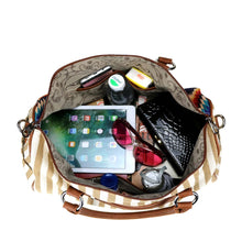 Load image into Gallery viewer, Western Aztec Canvas Weekender Bag