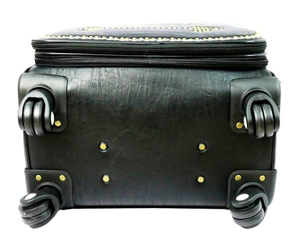 Western Tooled Leather 3-Piece Wheeled Luggage Set - Black – Wild West  Living