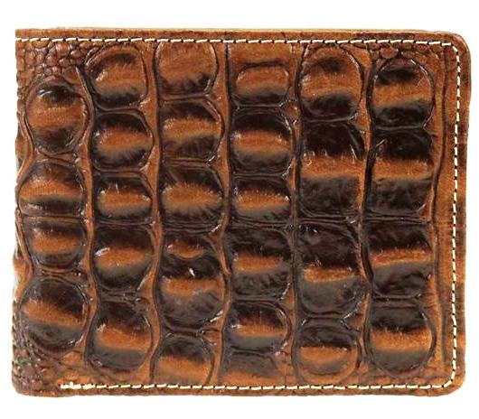 Genuine Leather Alligator Design  Men's Bi-Fold Wallet - Choose From 2 Colors!