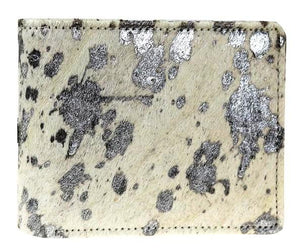 Genuine Metallic Burnout Cowhide Men's Bi-Fold Wallet