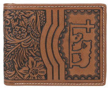 Load image into Gallery viewer, Praying Cowboy Leather Bi-Fold Wallet